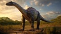 Realistic 8k Rendering Of Apatosaurus With Scorpion Tail