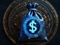 3d rendering. dollar symbol with a binary code.3 code. Royalty Free Stock Photo
