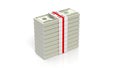 3D rendering of 100 Dollars banknote bundles stack