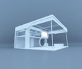 3d rendering double deck booth