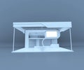 3d rendering double deck booth