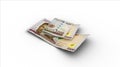 3D rendering of Double 1000 Nigerian naira notes with shadows Royalty Free Stock Photo