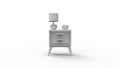 3d rendering of a dresser isolated in white studio background