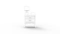 3d rendering of a dresser isolated in white studio background