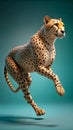 3d rendering of dynamic cheetah. Generative AI