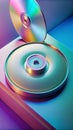 3d rendering of dynamic compact disk. Generative AI