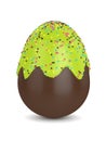 3d rendering of Easter chocolate egg with green glaze