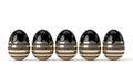 3d rendering of Easter elegant eggs with black paint