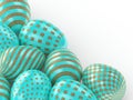 3d rendering of Easter glitter and turquoise eggs Royalty Free Stock Photo