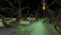 3D rendering of the eerie forest