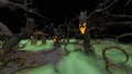 3D rendering of the eerie forest