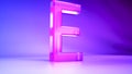 3d rendering effect english letters e