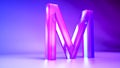 3d rendering effect english letters m