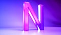 3d rendering effect english letters n