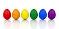 3d rendering eggs in gay flag colors