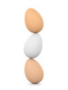 3d rendering eggs standing on white background