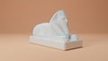 3d rendering of the Egyptian Sphinx statue from a variety of small cubes, pixels. The idea of modern digital art, NFT, virtual