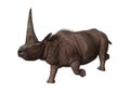 3D Rendering Elasmotherium on White