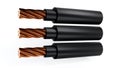 3D rendering of electric cable wires, electrical wiring systems, on a white background, The electrical copper core concept