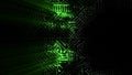 3D rendering of an electrical pulse passing through the circuits of a microcircuit