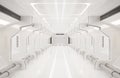 3D rendering elements of this image furnished ,Spaceship white interior ,tunnel,corridor,hallway