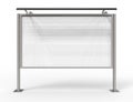 3d rendering of a empty billboard template in white studio background Royalty Free Stock Photo