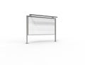 3d rendering of a empty billboard template in white studio background Royalty Free Stock Photo