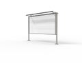 3d rendering of a empty billboard template in white studio background Royalty Free Stock Photo