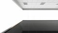 3d rendering empty office with white background, interior Royalty Free Stock Photo
