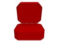 3d rendering. empty red velvet accessories box with clipping path isolated on white background Royalty Free Stock Photo