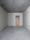 3D rendering of an empty room with decoration materials without flooring