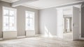 3D rendering of empty room in townhouse or apartment for rent or buy Royalty Free Stock Photo