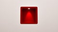3d rendering of Empty Rounded red Niche Shelf Display In The Wall Royalty Free Stock Photo