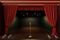 An empty stage with vintage microphone Royalty Free Stock Photo