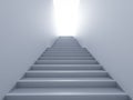 Empty staircase with shining light