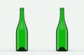 3d rendering. Empty two red wine bottle green glass on white background Royalty Free Stock Photo