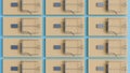 3d rendering of empty wooden mousetraps on array Royalty Free Stock Photo