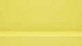 3d rendering, Empty yellow color studio room background Royalty Free Stock Photo