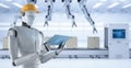 Engineer robot with tablet