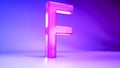 3d rendering effect english letters f