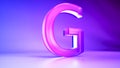 3d rendering effect english letters g