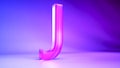 3d rendering effect english letters j