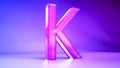 3d rendering effect english letters k