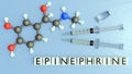 3d rendering of epinephrine or adrenaline molecule Royalty Free Stock Photo