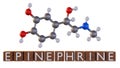 3d rendering of epinephrine or adrenaline molecule Royalty Free Stock Photo