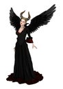 3D Rendering Evil Queen on White