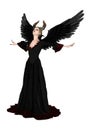 3D Rendering Evil Queen on White