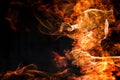 3D Rendering of an Evil Spirit Burns up in a Hot Fire Flame