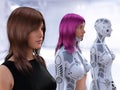 3D rendering of the evolution of female robots