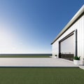 3d rendering of exterior of commercial building for industrial background Royalty Free Stock Photo